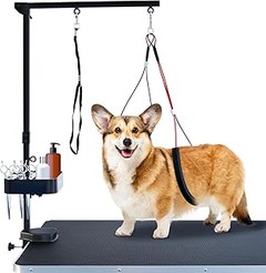 ¿Qué es una mesa de grooming con brazo de sujeción?