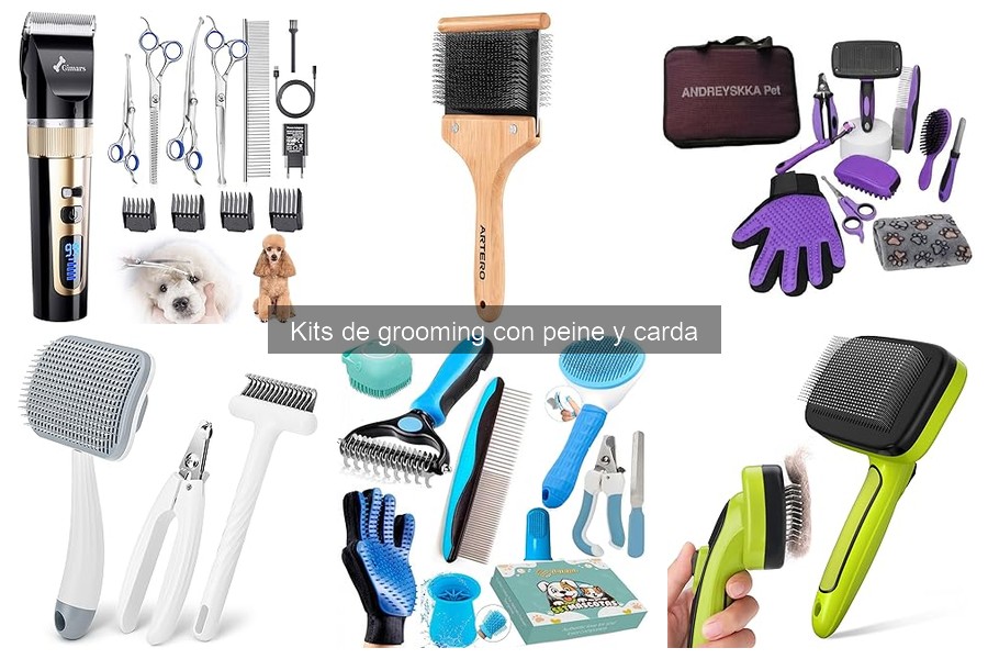 Dónde comprar kits de grooming con peine y carda en oferta