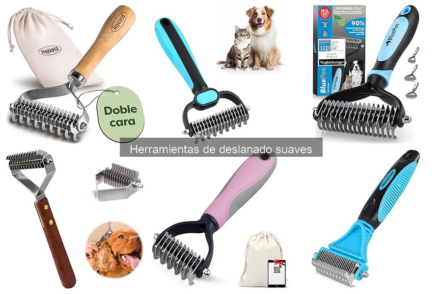 Mejores herramientas de deslanado suaves para perros de pelaje largo